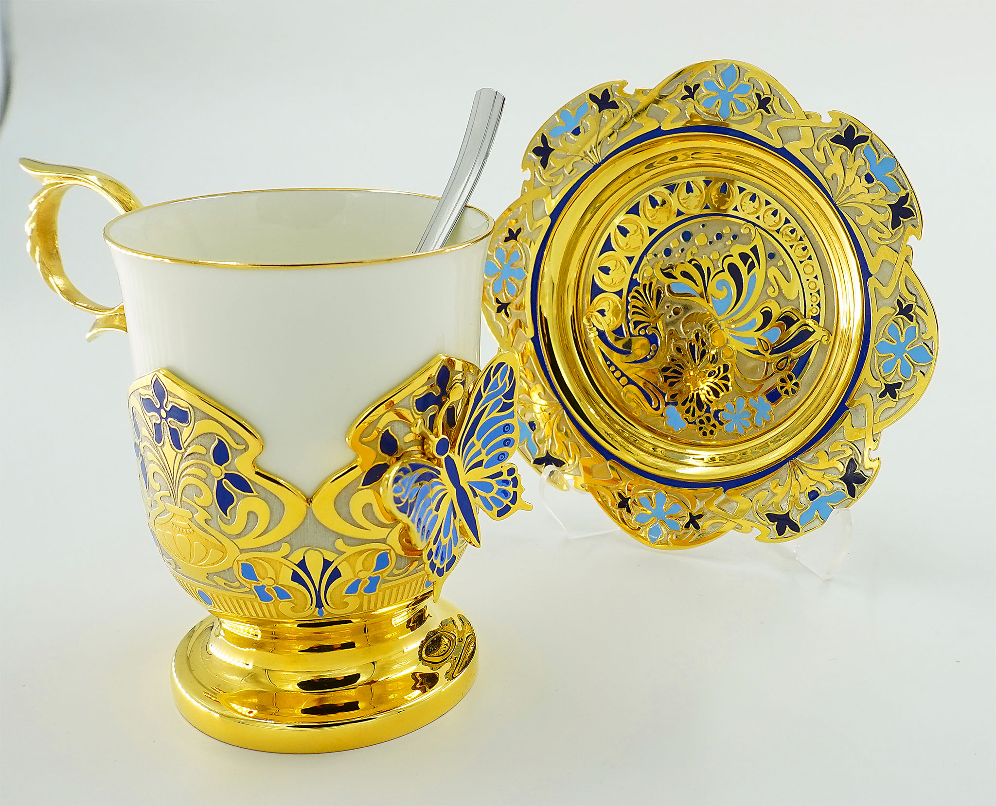 Набор кофейный "Бабочка" Златоуст.
