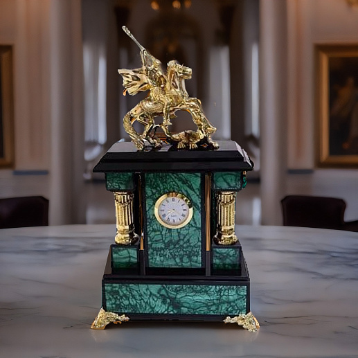 Каминные часы из малахита купить с доставкой Каминные часы из малахита